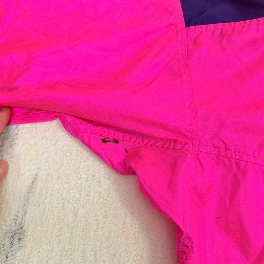 Vintage Columbia Windbreaker‎ Jacket Womens L Neon Pink Purple 90s Half Zip - Picture 5 of 8